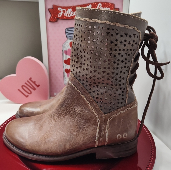 🥰EUC Bed Stu Cheshire Distressed Side Zip Mid-Calf Lace Up Leather Boot, 7.5 - Picture 5 of 16